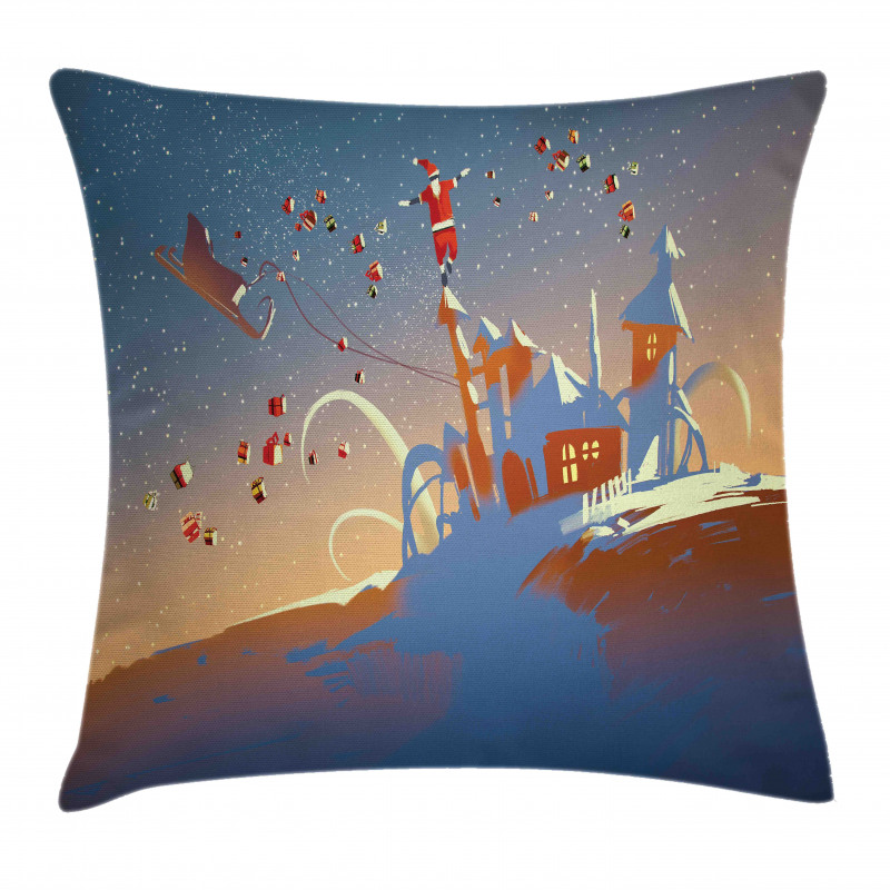 Santa Claus and Gift Pillow Cover