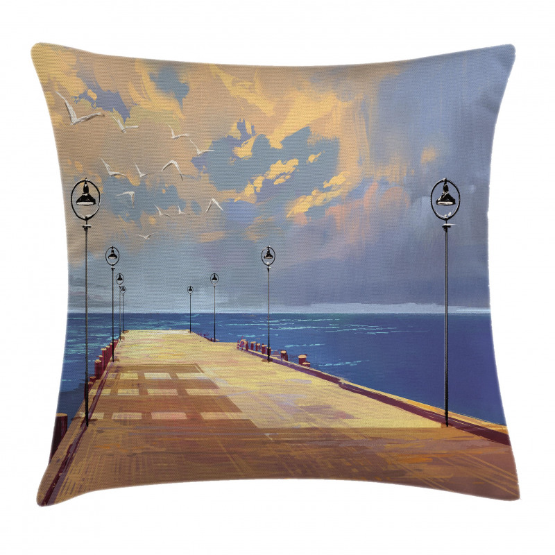 Bridge Pier Sea Harbor Pillow Cover