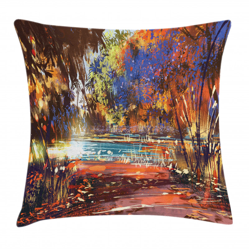 Painting Nature Pond Pillow Cover