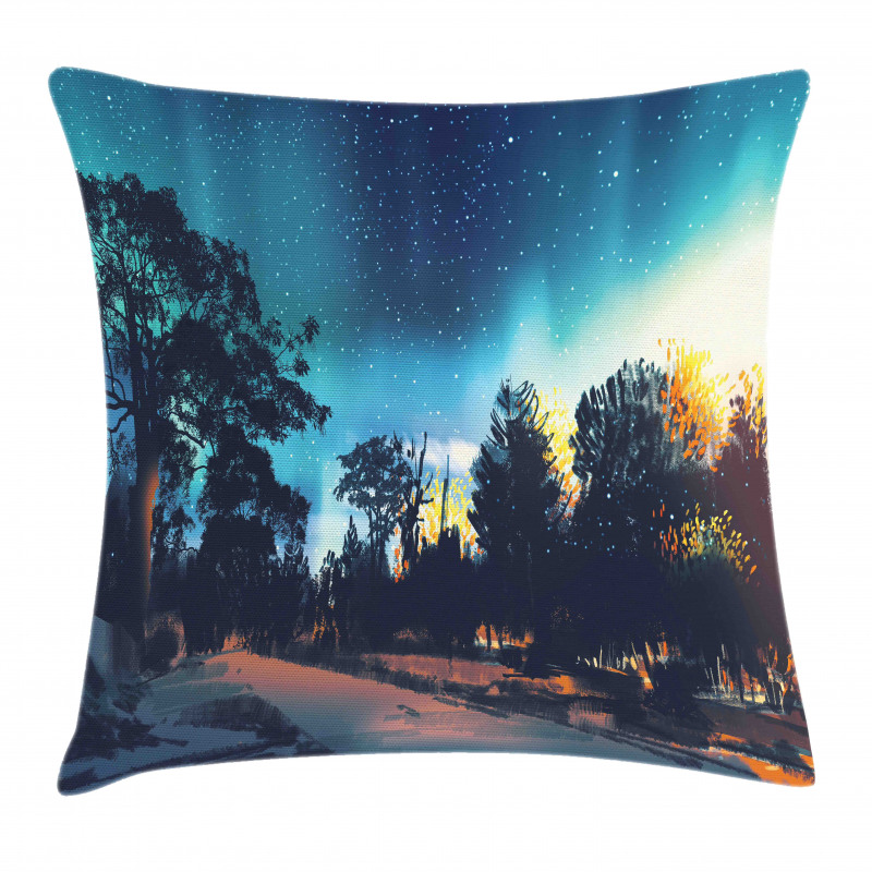 Aurora Borealis Night Pillow Cover