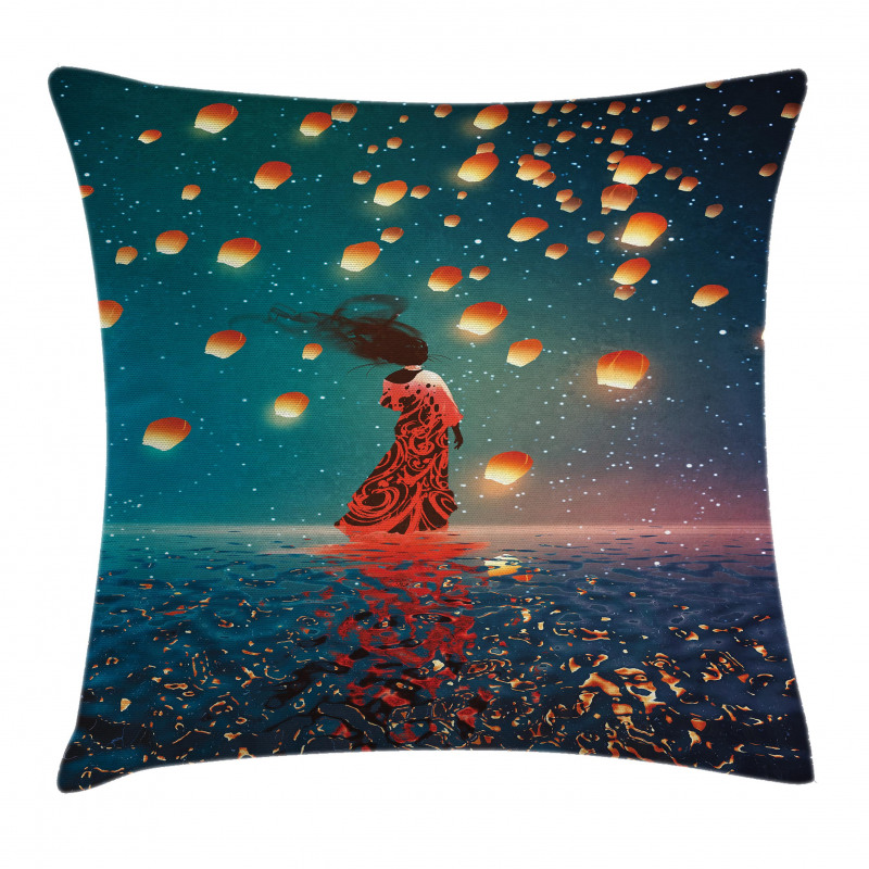 Red Magic Water on Air Pillow Cover
