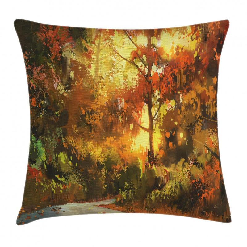 Autmn Leaf Tree Forest Pillow Cover