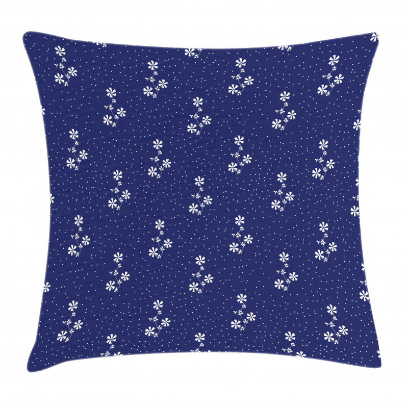 Floral Pattern and Dot Pillow Cover