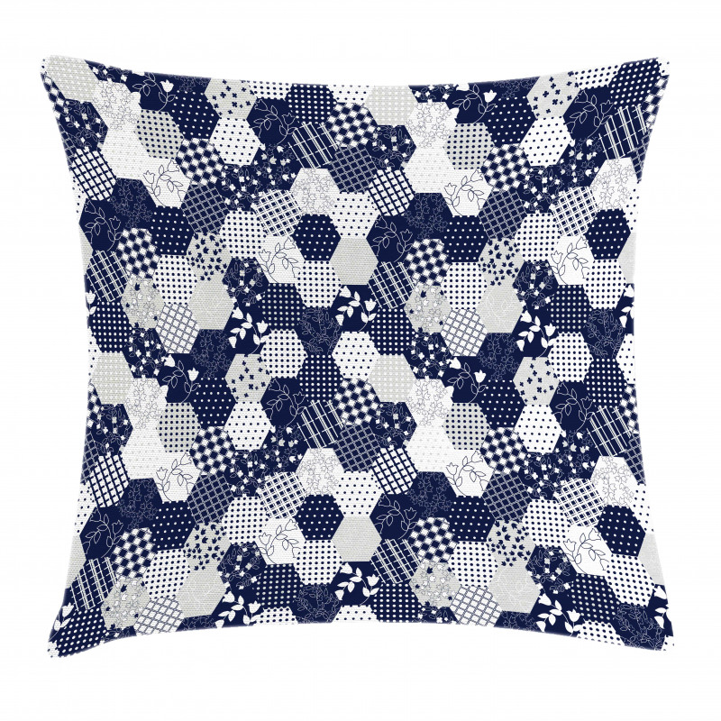 Patchwork Style Dots Star Pillow Cover