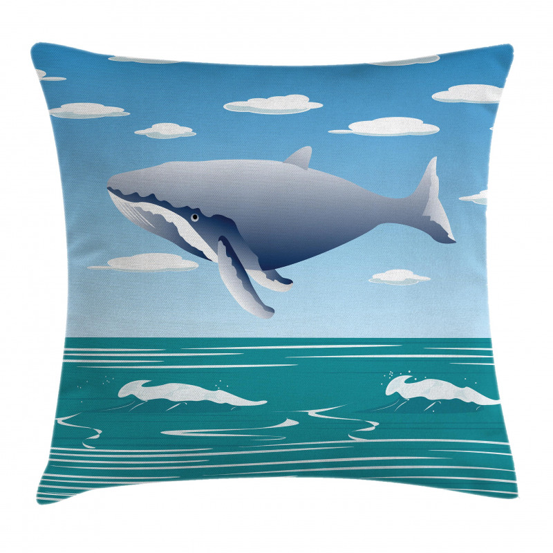 Cartoon Ocean Whale Pillow Cover