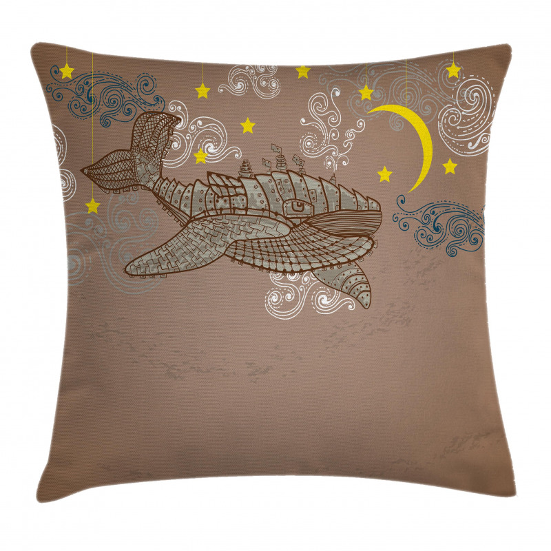 Steampuck Whale on Air Pillow Cover