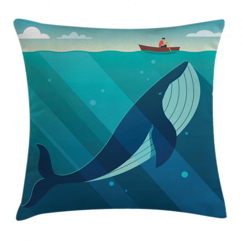 Sailor Whale with Rays Pillow Cover