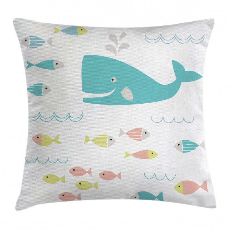 Geometric Whale Fish Pillow Cover