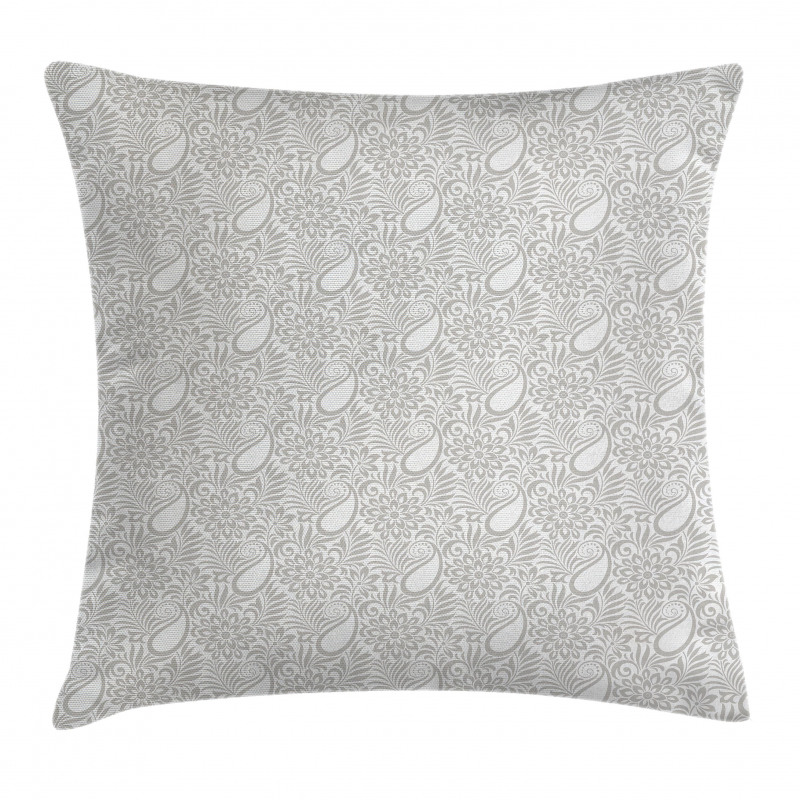 Abstract Flowers Leafs Pillow Cover