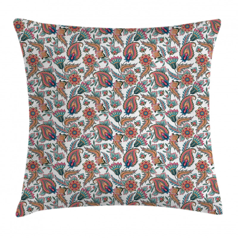 Motifs with Flower Leafs Pillow Cover