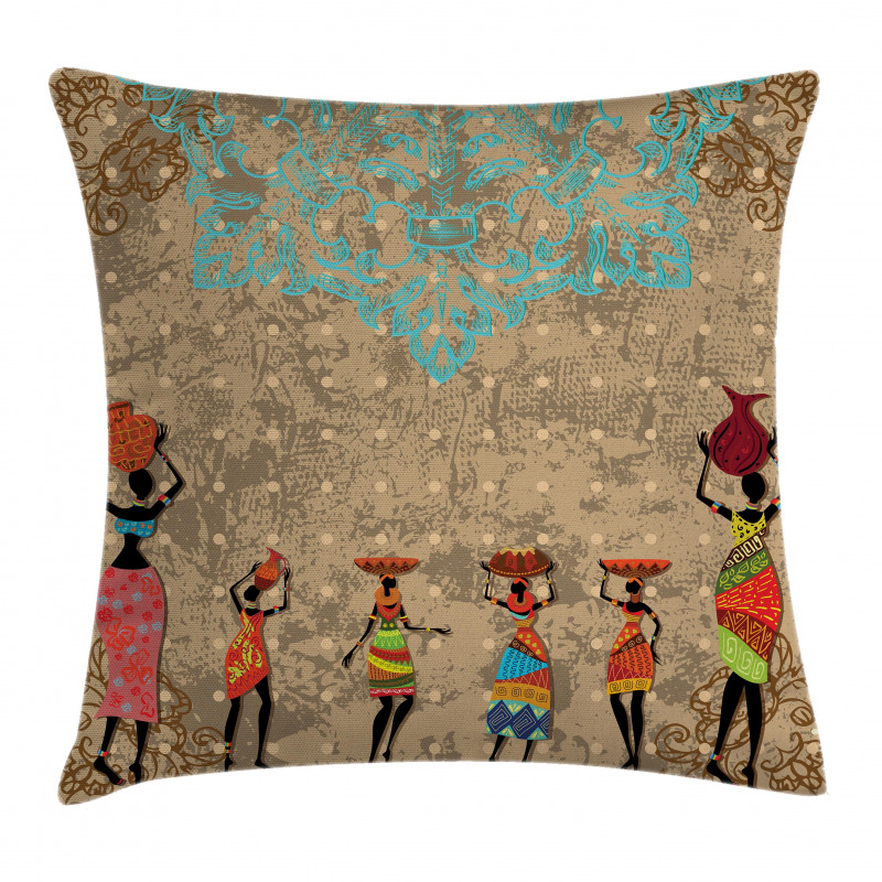Folkloric Boho African Pillow Cover