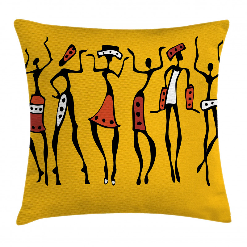 Sketchy Graphical Dancer Pillow Cover