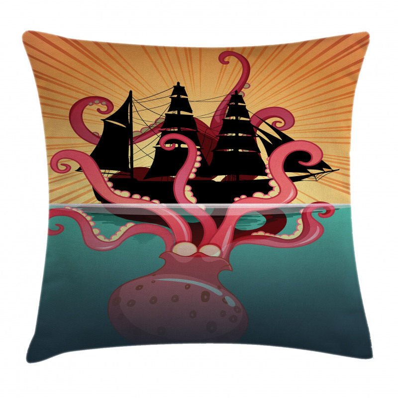 Coral Sea Monster Folk Pillow Cover