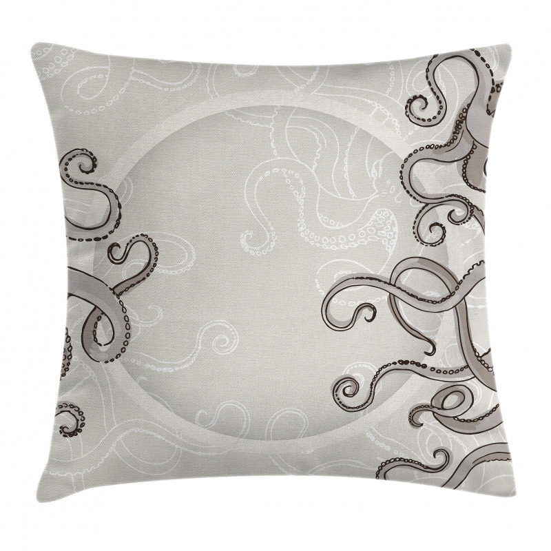 Fish Octopus Circular Pillow Cover