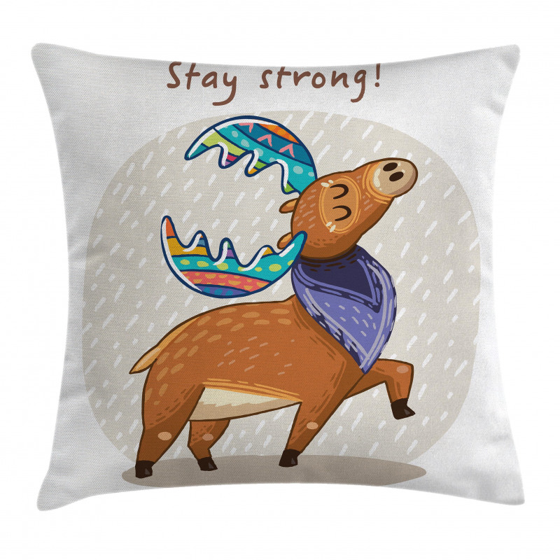 Colorful Fun Boho Deer Pillow Cover