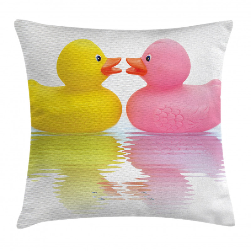 Duck Couple in Love Pillow Cover
