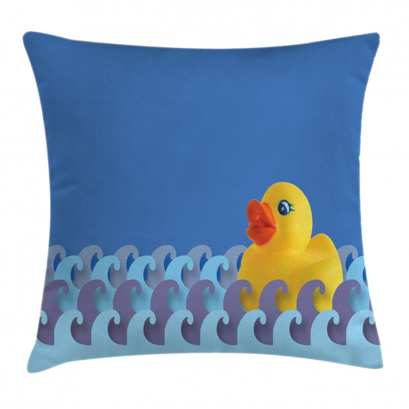 Floating Duck Waves Pillow Cover