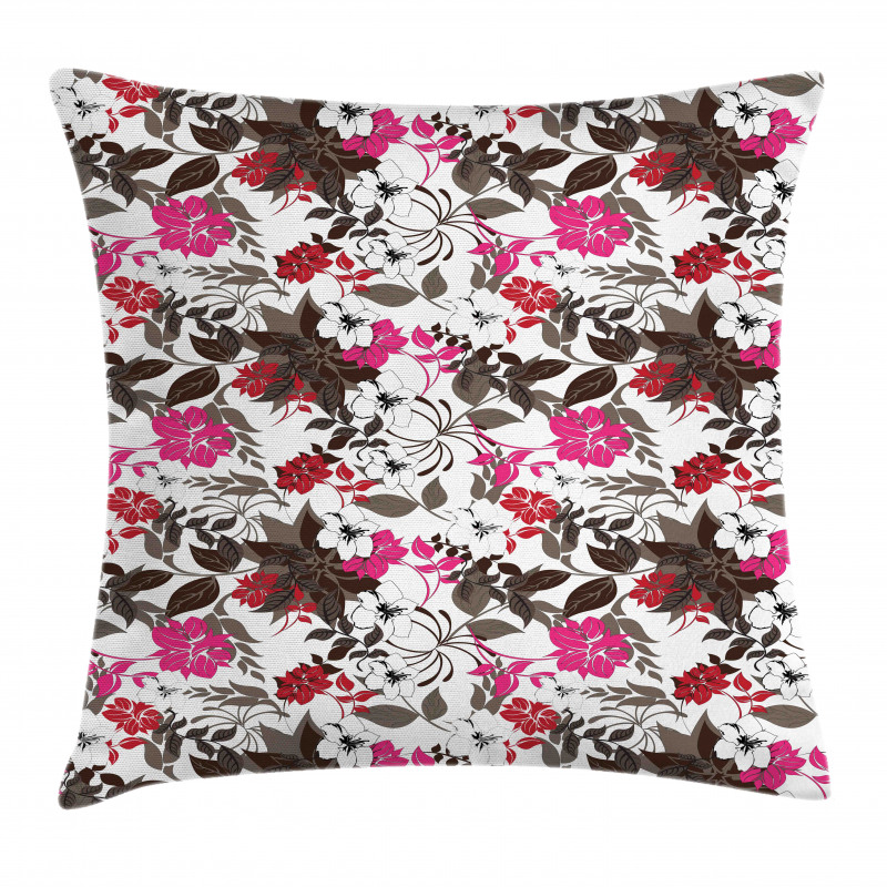 Botanical Floral Leafy Nostalgia Pillow Cover