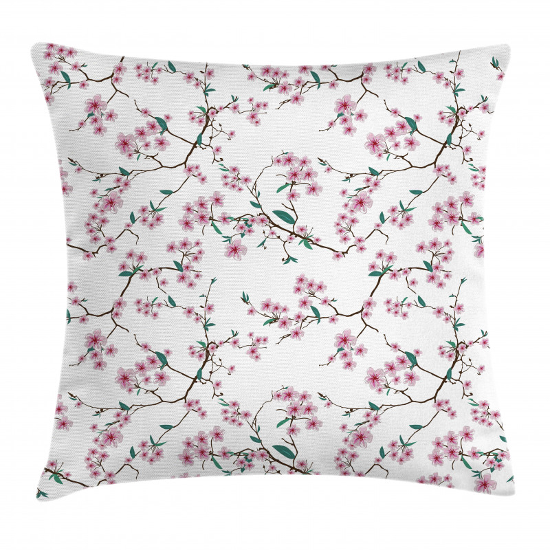 Asian Floral Botany Pillow Cover