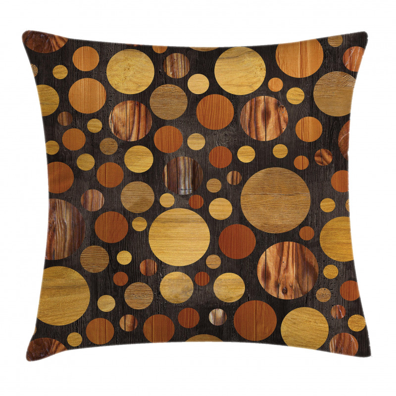 Brown Abstract Circles Pillow Cover