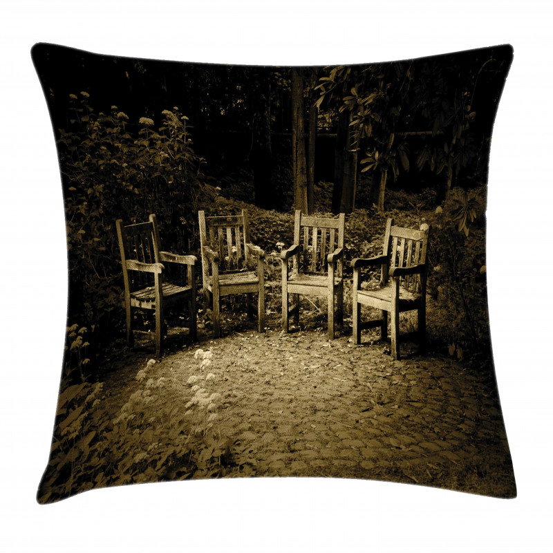 Small Wooden Rustic Chairs Pillow Cover