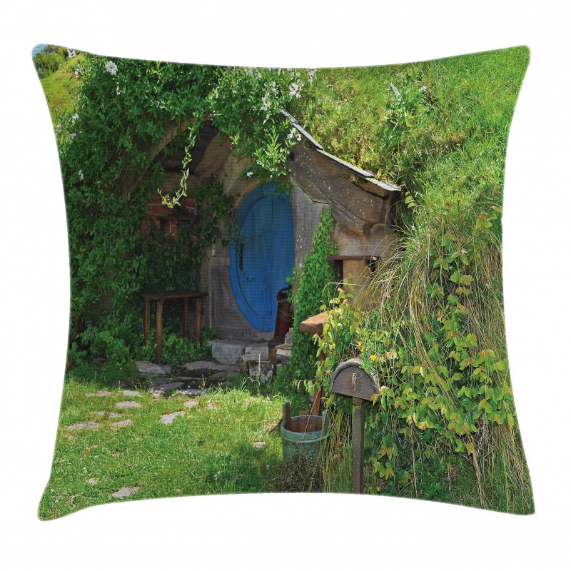 Fantasy Hobbit Land House Pillow Cover