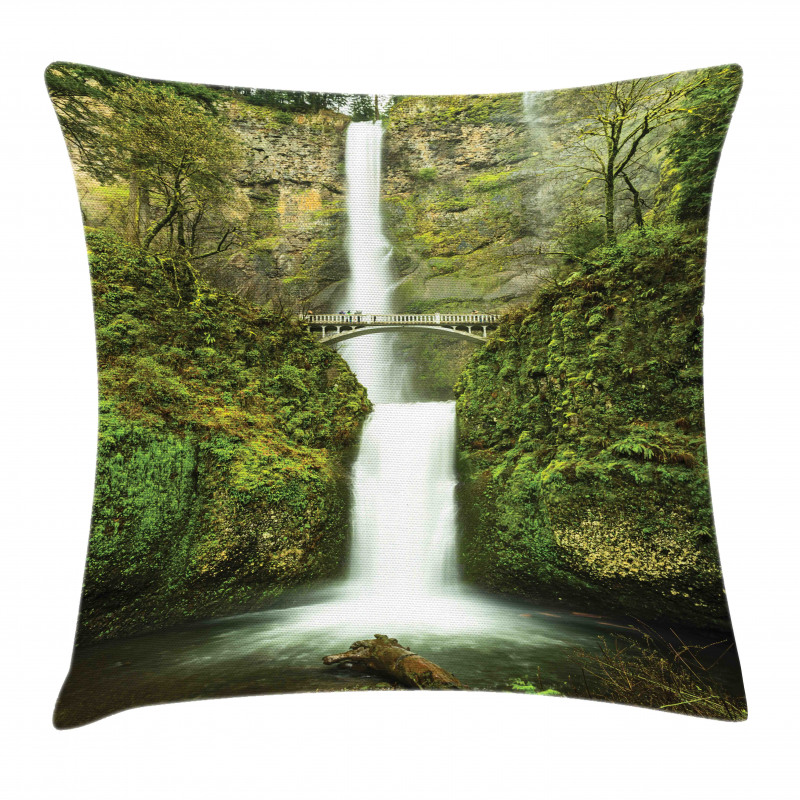 Waterfall Oregon Bridge Pillow Cover