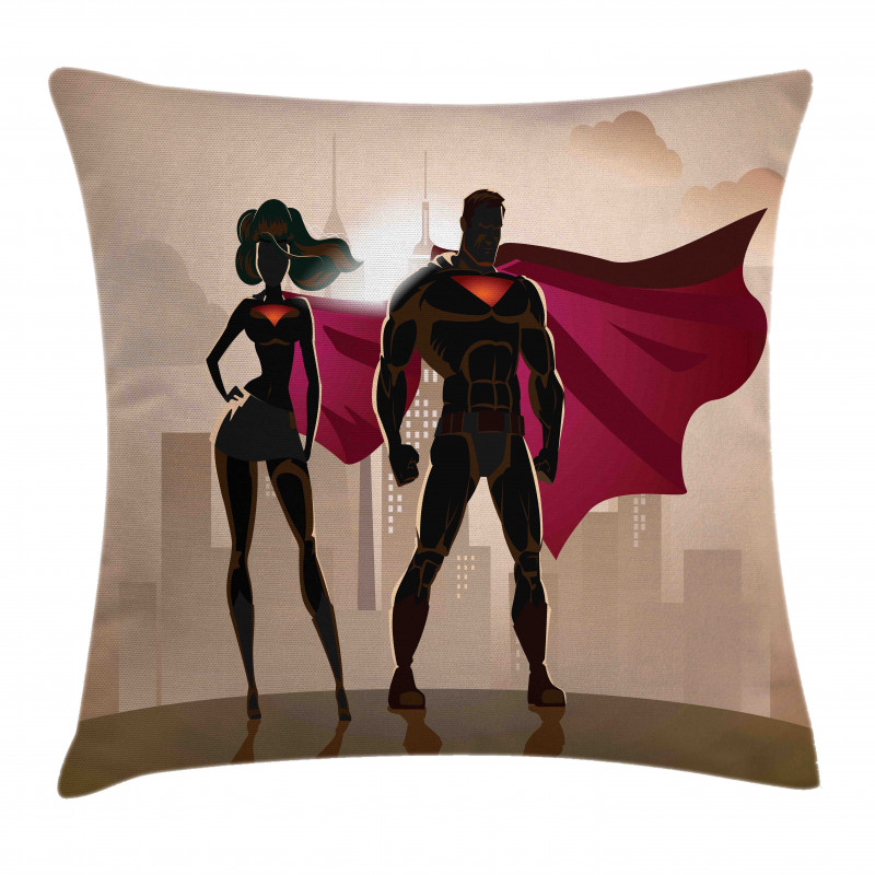 City Hero Hot Couple Pillow Cover