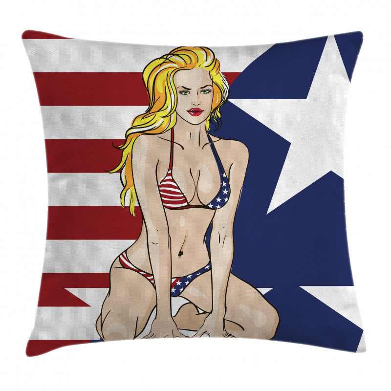 Blonde USA BEauty Pillow Cover