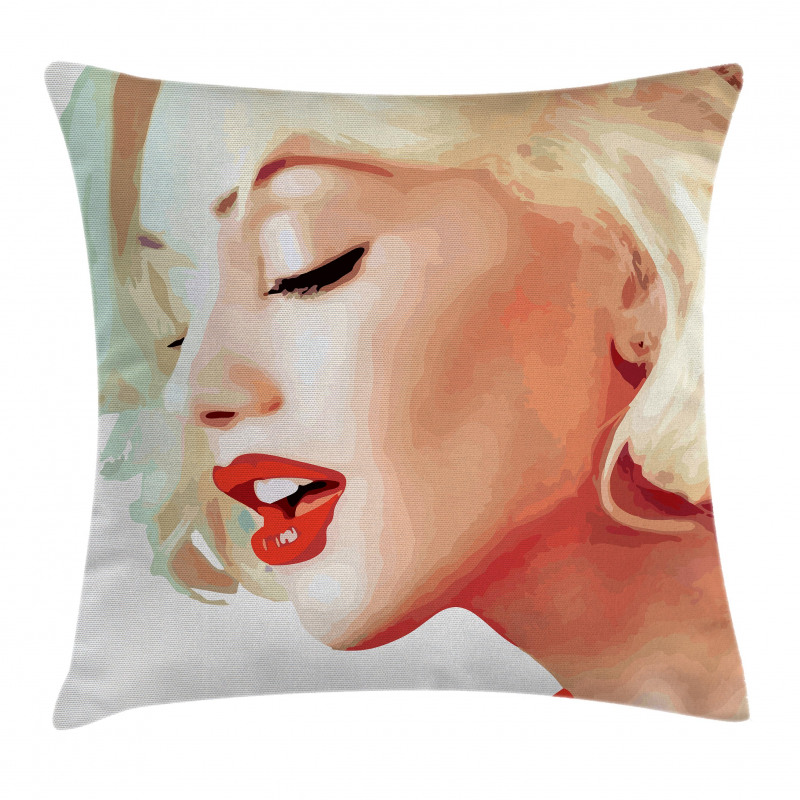 Blonde Girl Woman Figure Pillow Cover