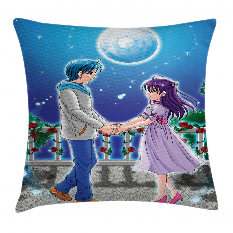 Romantic Manga Couple Pillow Cover