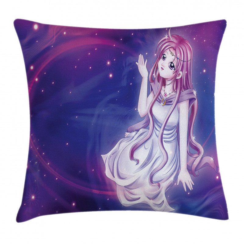 Purple Anime Fairy Sitting Pillow Cover