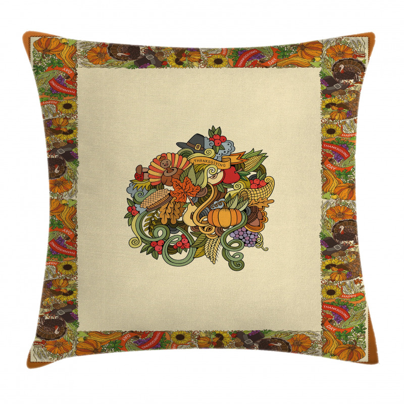 Pumpkin Wreath Bow Pillow Cover