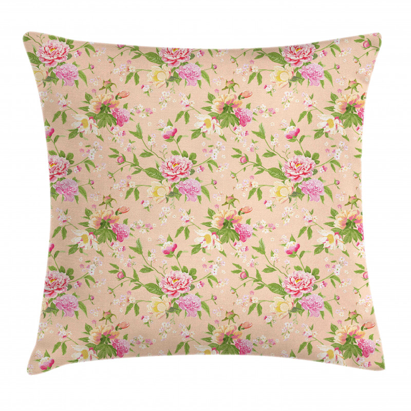 English Garden Love Bouquets Pillow Cover