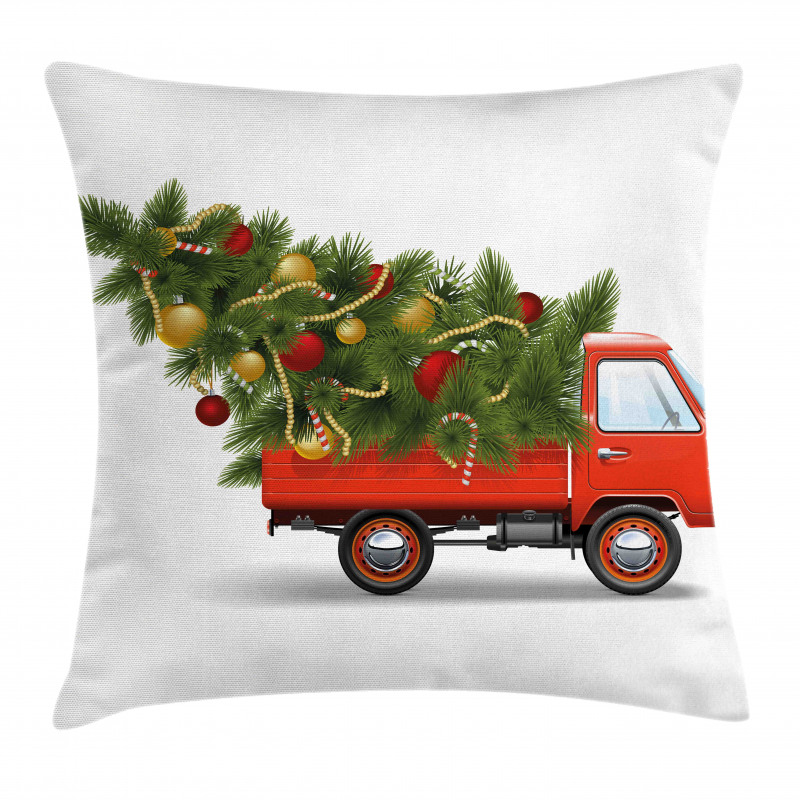 Xmas Truck and Tree Pillow Cover