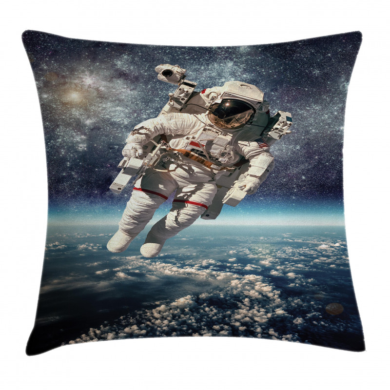 Astronaut Floats Outer Space Pillow Cover
