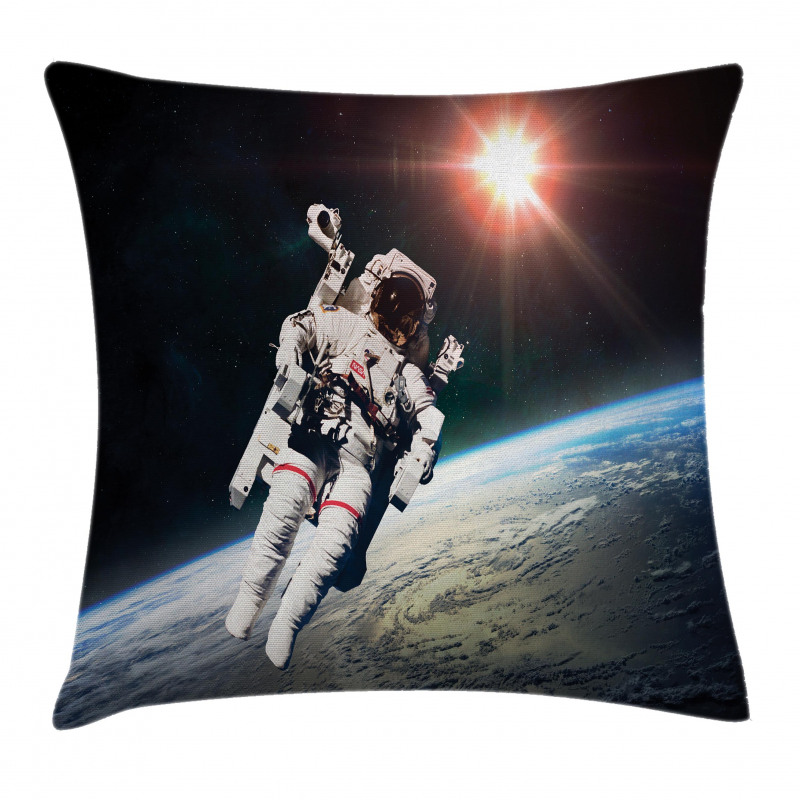 Astronaut with Sun Beams Pillow Cover