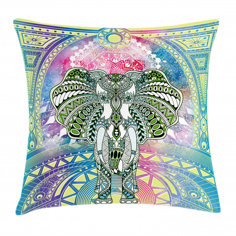 Ancient Figures Elephant Pillow Cover