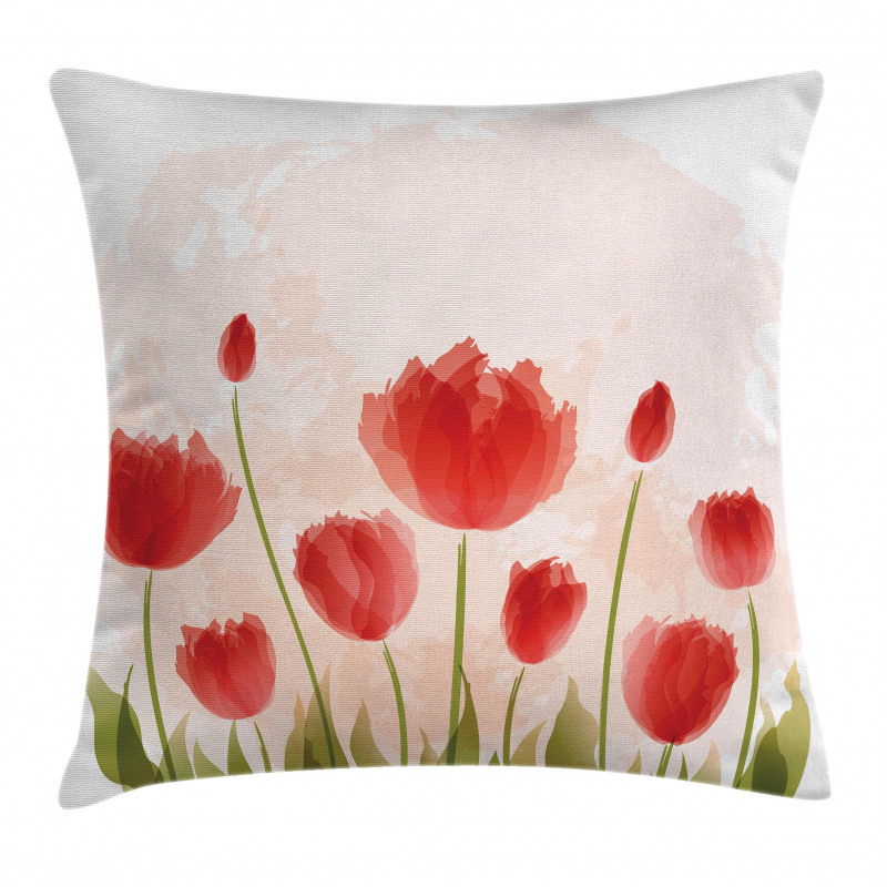 Romantic Tulip Blossoms Pillow Cover