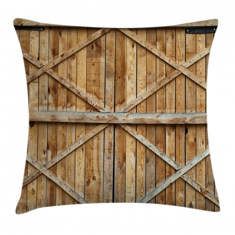 Wooden Timber Door Plank Pillow Cover