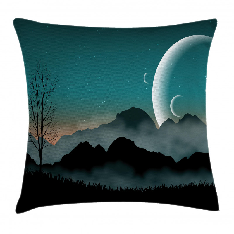 Night Sky on Mountain Pillow Cover
