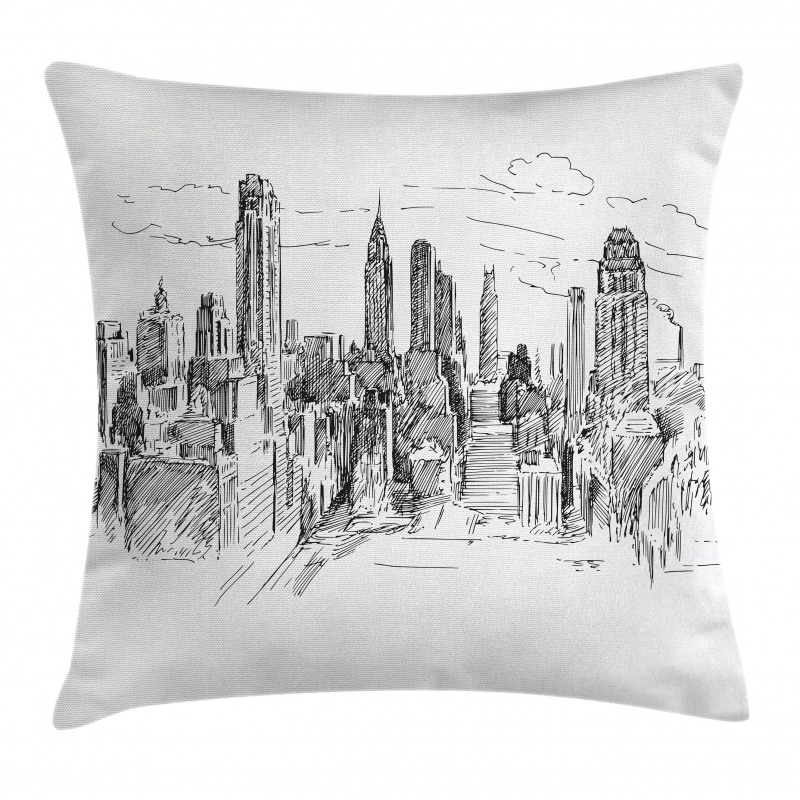Sketchy NYC Cityscape Pillow Cover