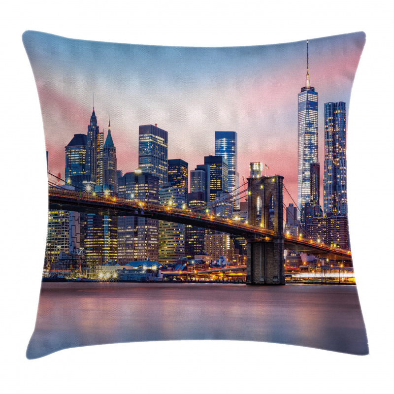 Sunrise in Brooklyn Bridge Pillow Cover