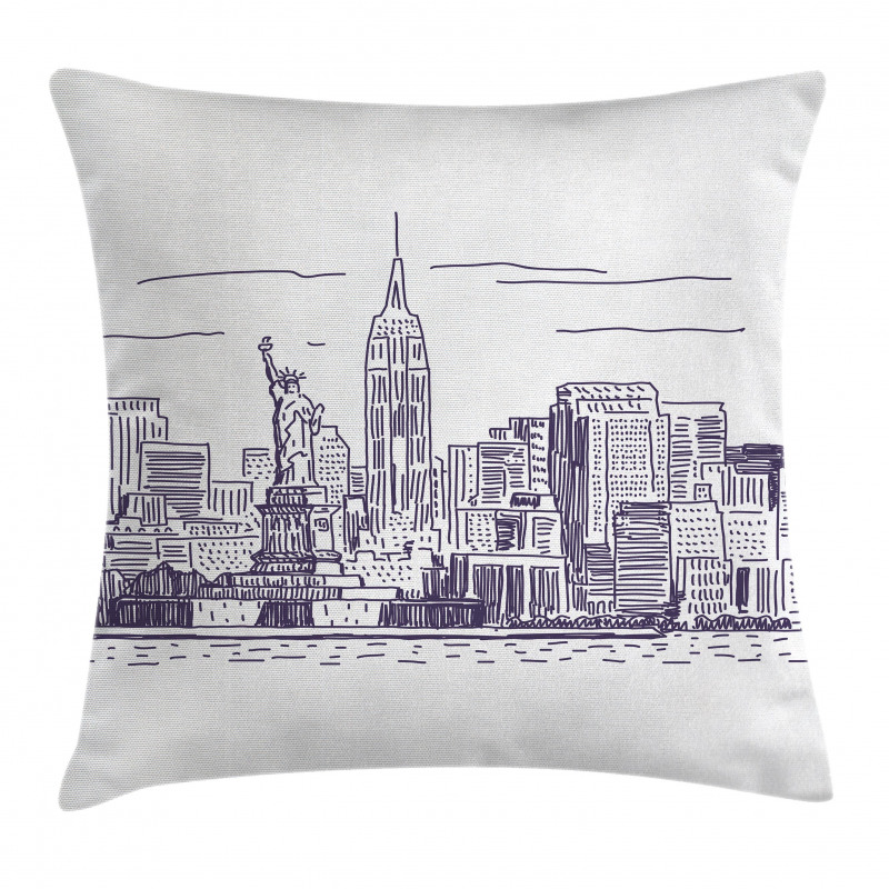 Sketchy NYC Island Pillow Cover