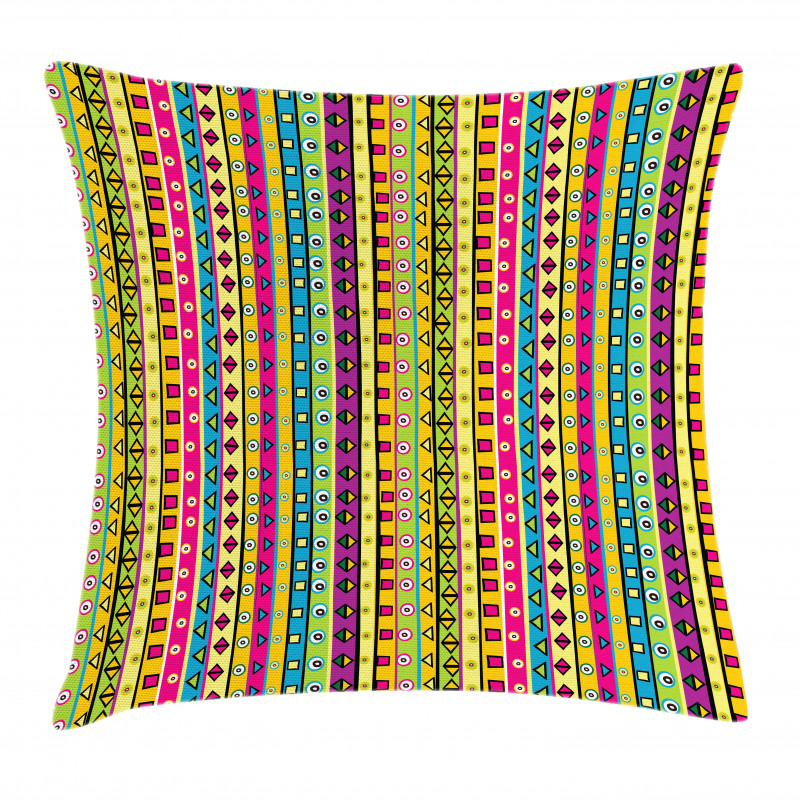 Colored Abstract Stripes Pillow Cover