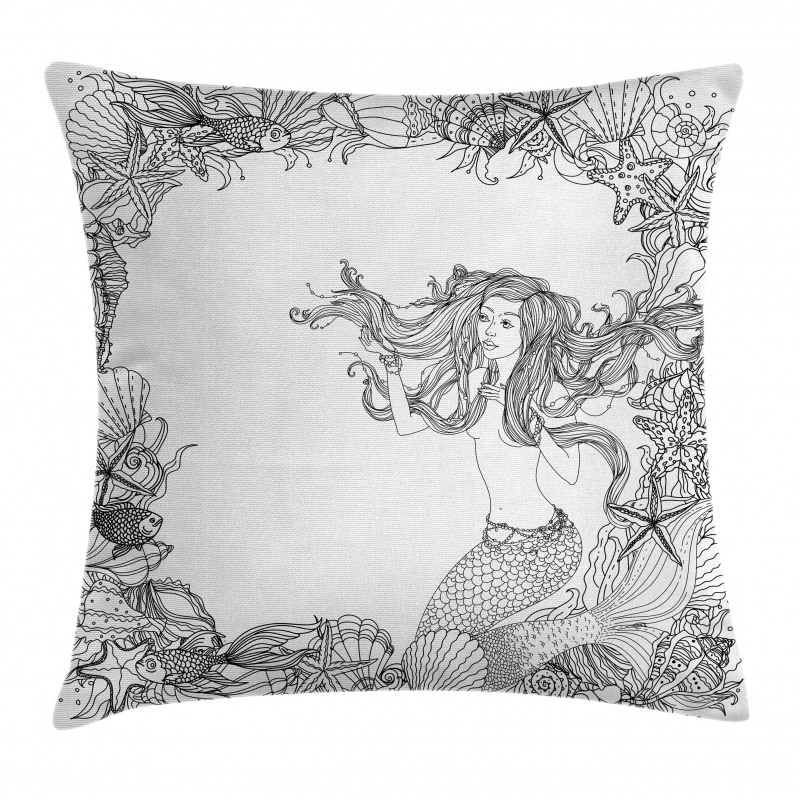 Seashells Mermaid Myth Pillow Cover