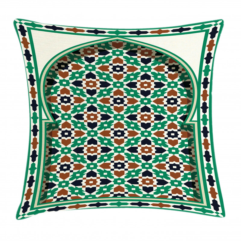 Moroccan Arch with Floral Pillow Cover