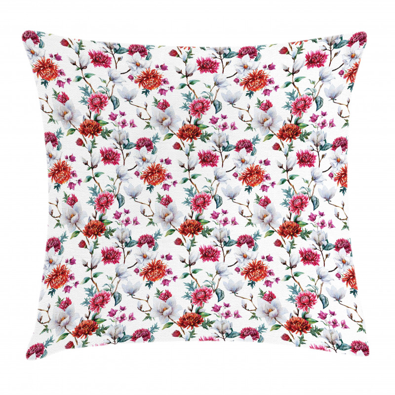 Romantic Magnolia Nature Pillow Cover