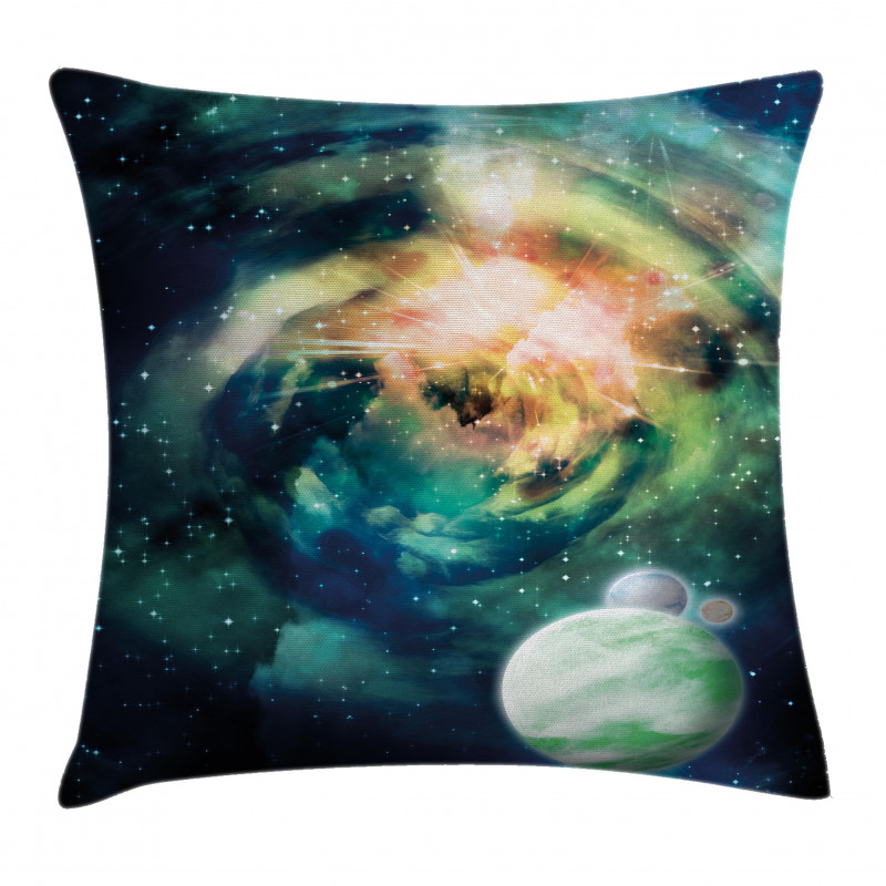Spiral Galaxy and Planets Pillow Cover