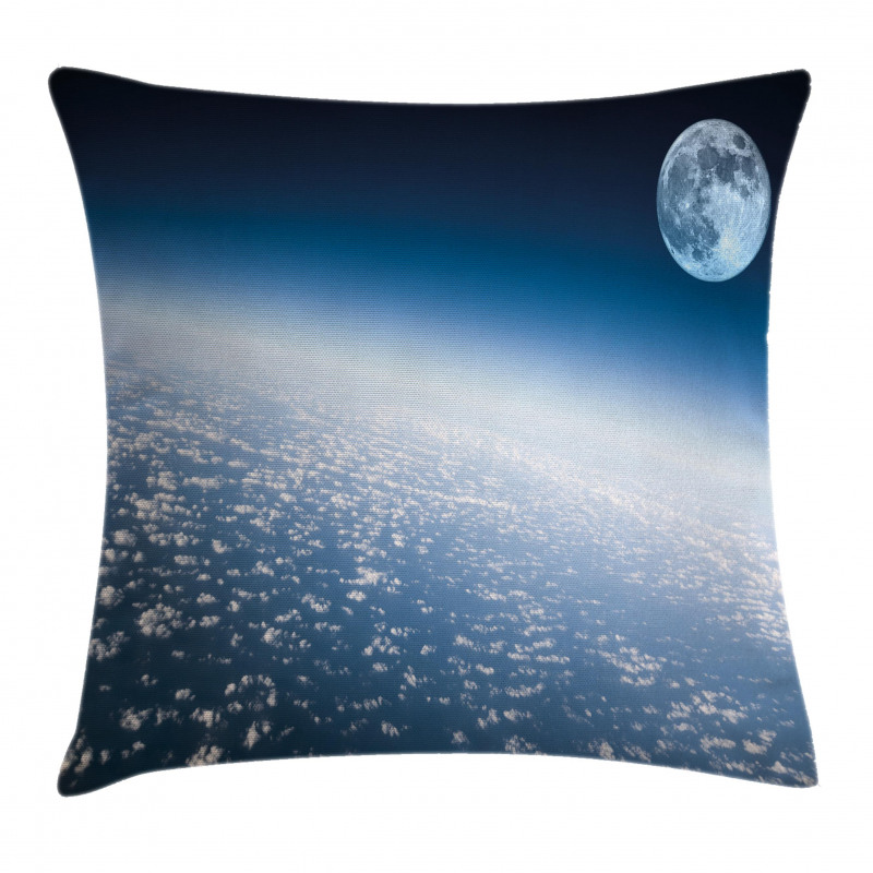 Planet Earth and Moon Pillow Cover